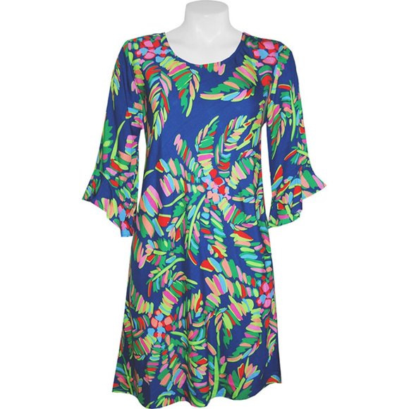 SOLD! Escapada Living Susan Dress, Emerald Jungle, Large - Picture 2 of 7